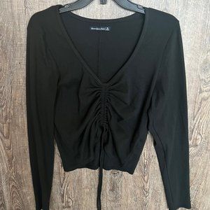 Abercrombie & Fitch Black Long Sleeve Crop top L